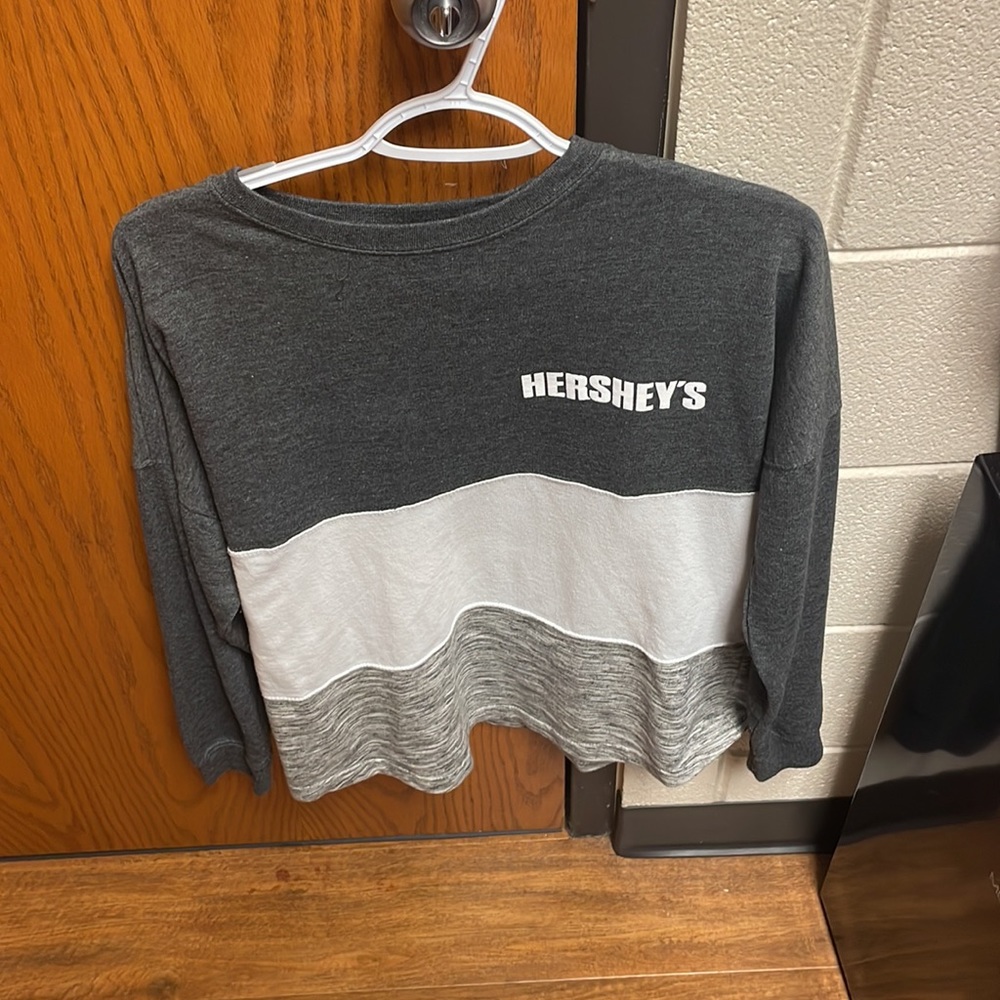 Grey and White Longsleeve Hershey’s shirt